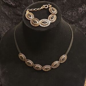 Montana Silversmith's- Elegant Gold and Black Necklace and Bracelet Set